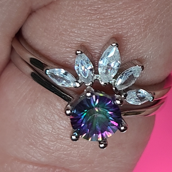 925 Sterling Silver Crown Ring Enhancer Marquise - Picture 15 of 16